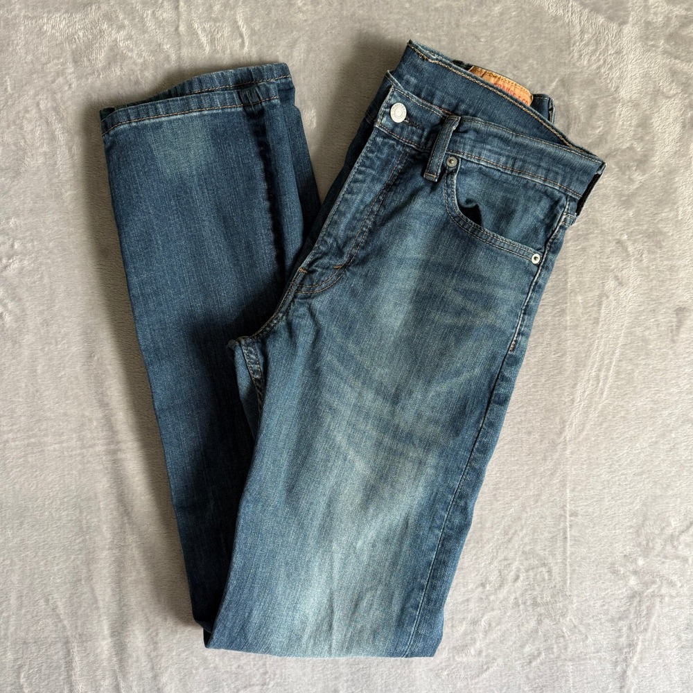 Levis 513 Slim Straight Jeans Mens 32x34 Medium Wash Blue Denim Pants